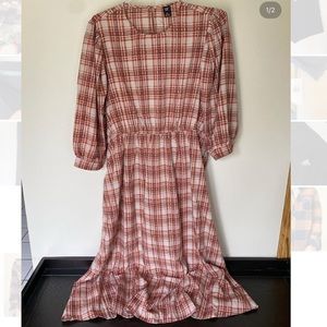 Shein Curve Plaid Maxi Dress
